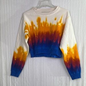 RILEY vintage clothing 1880 custom cropped tie dye sweatshirt size medium